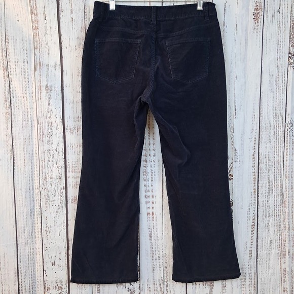 TALBOTS 10P Petite Curvy Fit Fine Wale Corduroy Pants Navy Blue Bootcut Classic - Picture 6 of 9